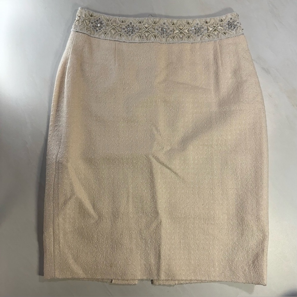 Vintage Escada Embellished Wool-Silk Pencil Skirt – Size 34 (US 4)